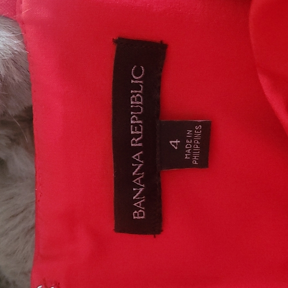 Banana Republic Red Sweetheart Cut/A-Line Pencil Dress - Picture 4 of 4